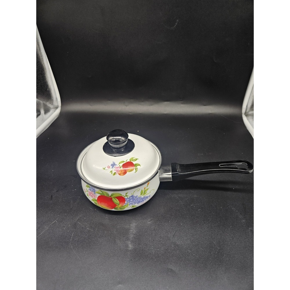 Vintage‎ Enamelware Apple & Grape Small Sauce Pan